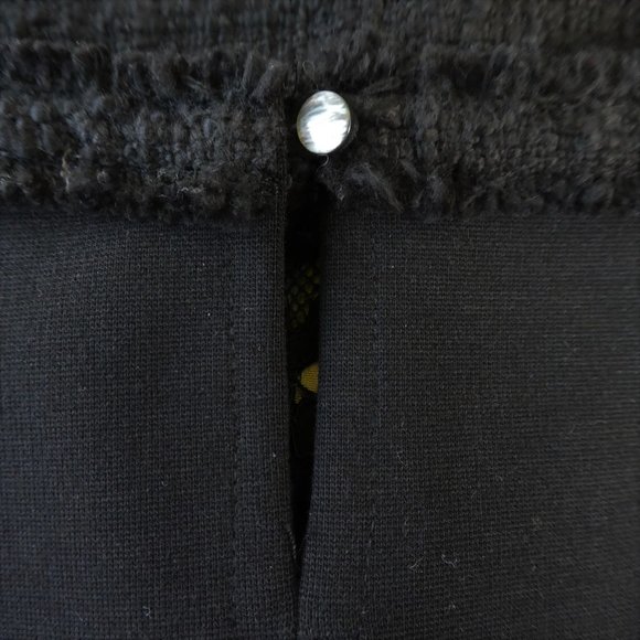 J Crew Top Fringy Lace Tweed Nude Lining Black S - Picture 5 of 11